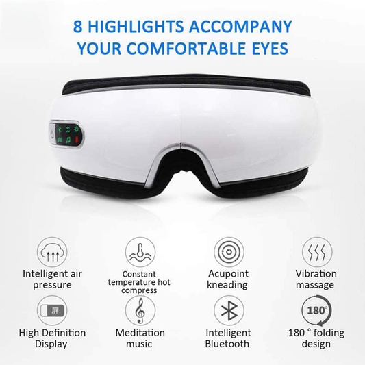 Bluetooth Music Heated Eye Massager with 5-Mode, 15-Min Therapy