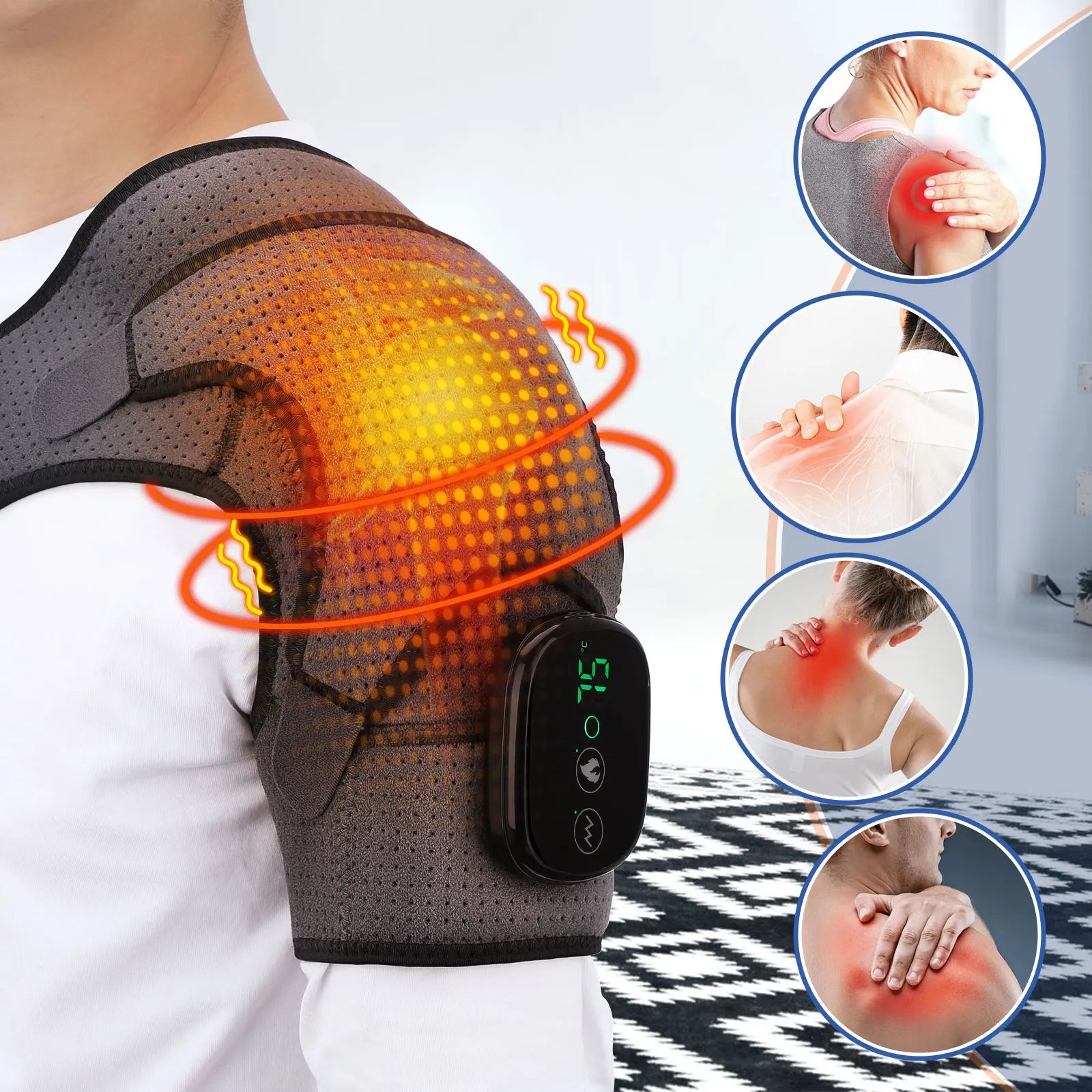 2-In-1 Heated & Vibration Shoulder Pain Relief Massager