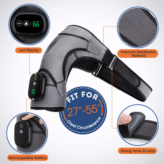 2-In-1 Heated & Vibration Shoulder Pain Relief Massager
