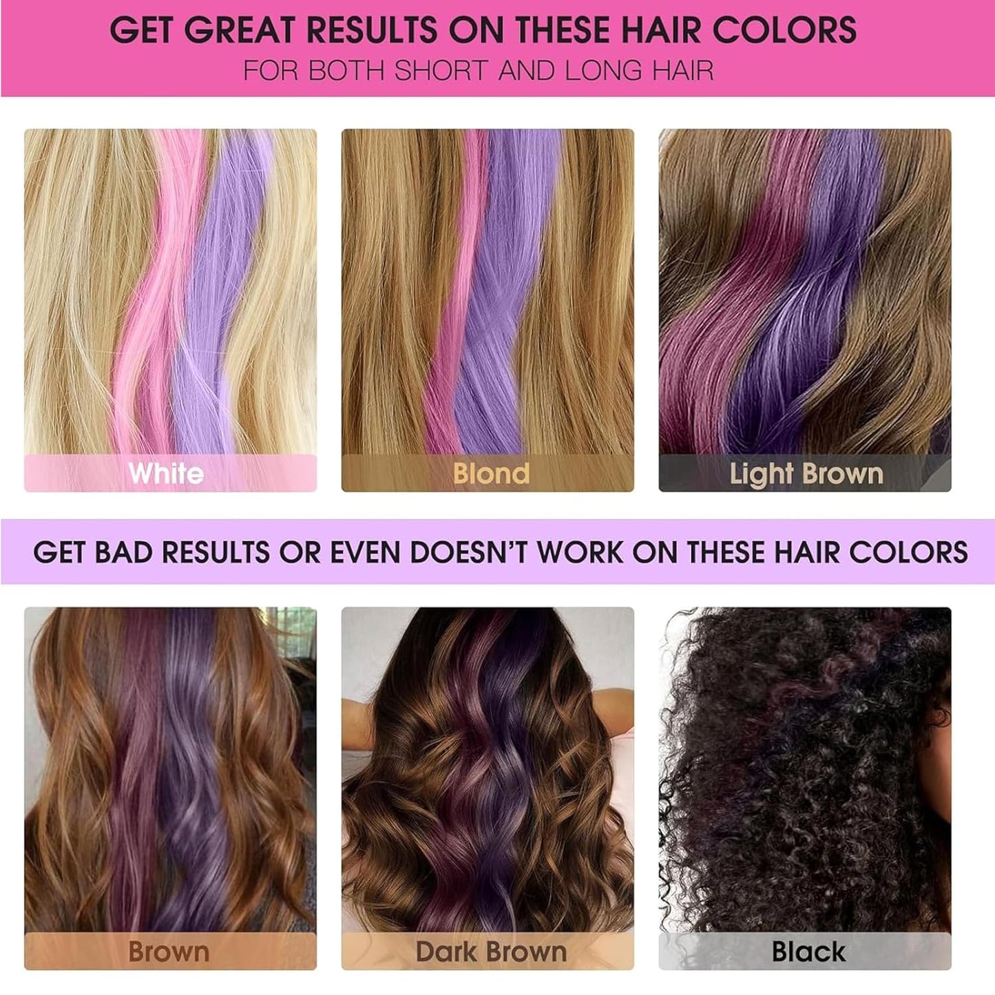 Washable 6 Colours Hair Chalk Comb Kit