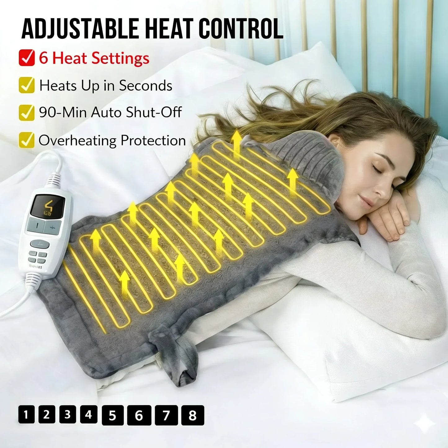 Wearable Electric Heating Pad for Neck, Shoulder & Full Back Pain Relief