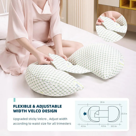 Adjustable Pregnancy Support Pillow for Belly & Back