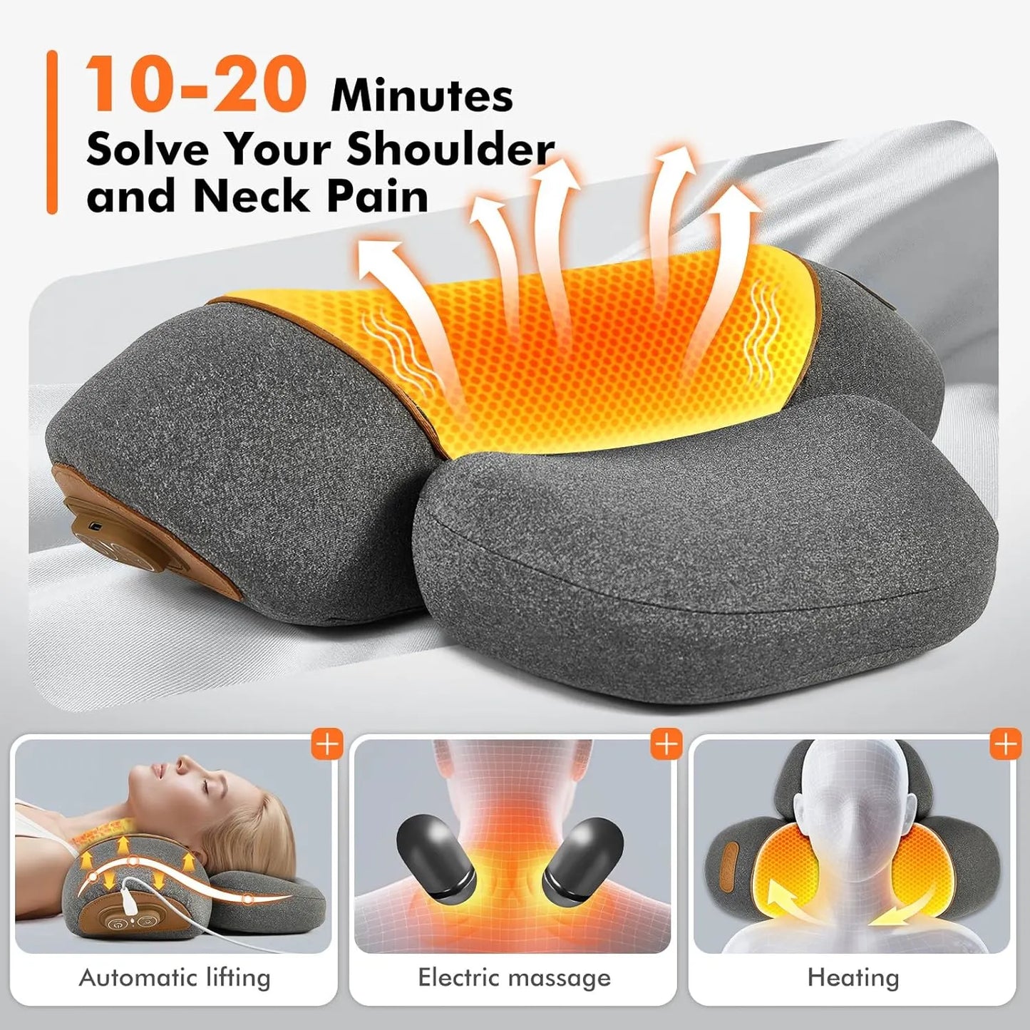 Neck Alignment Pillow with Heat and Vibration Therapy