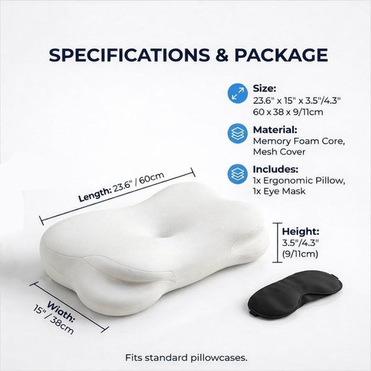 Ergonomic Cervical Memory Foam Pillow for Neck Alignment