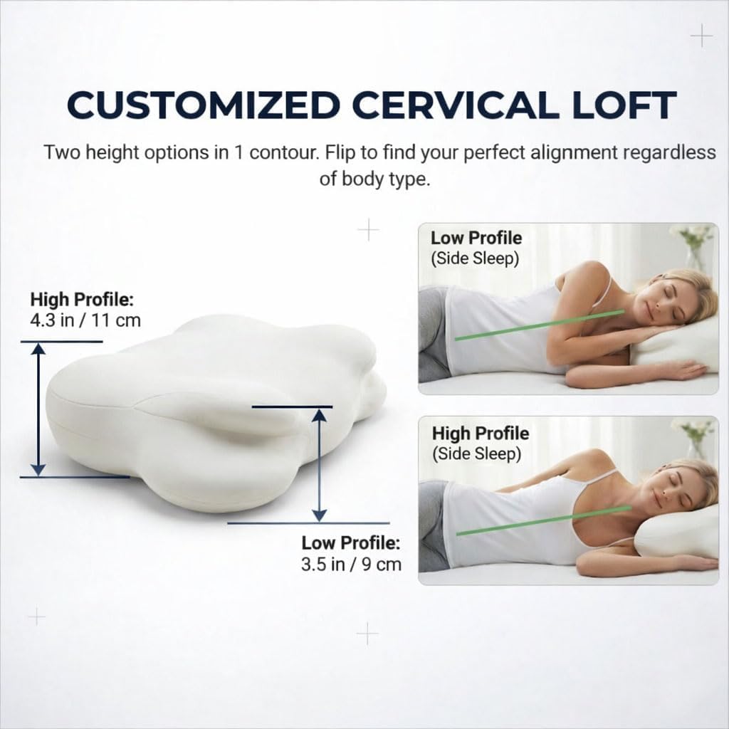 Ergonomic Cervical Memory Foam Pillow for Neck Alignment
