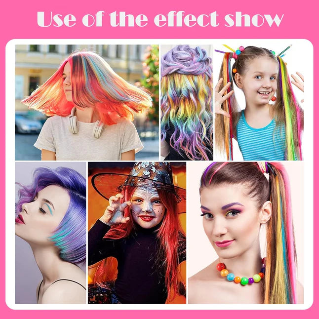 Washable 6 Colours Hair Chalk Comb Kit