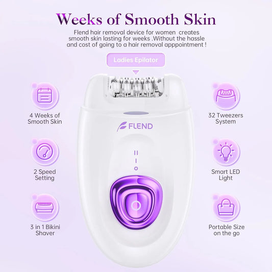 2-in-1 Electric Hair Removal Epilator & Shaver for Face & Body
