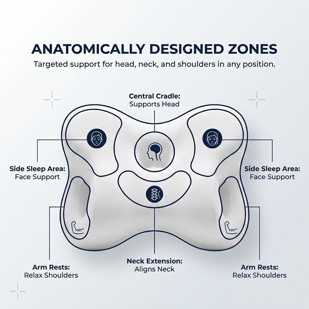 Ergonomic Cervical Memory Foam Pillow for Neck Alignment