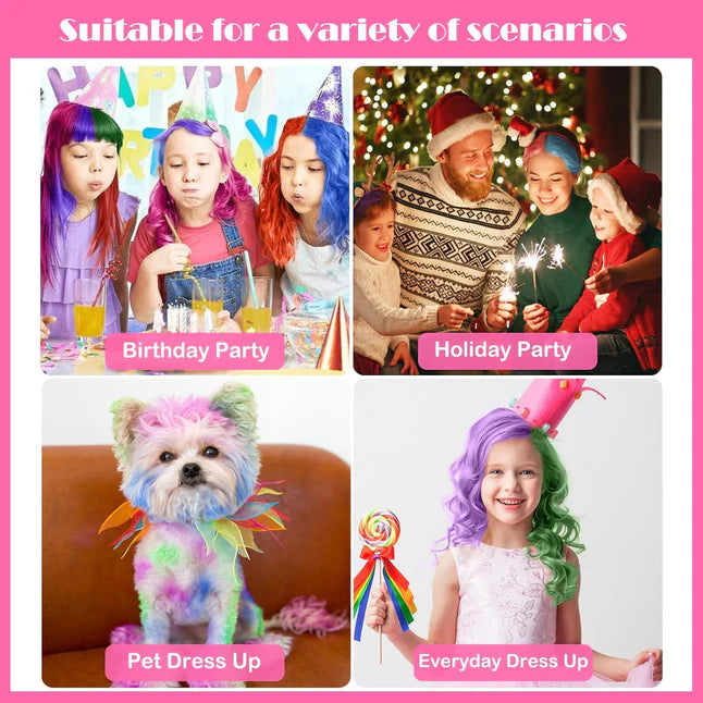 Washable 6 Colours Hair Chalk Comb Kit