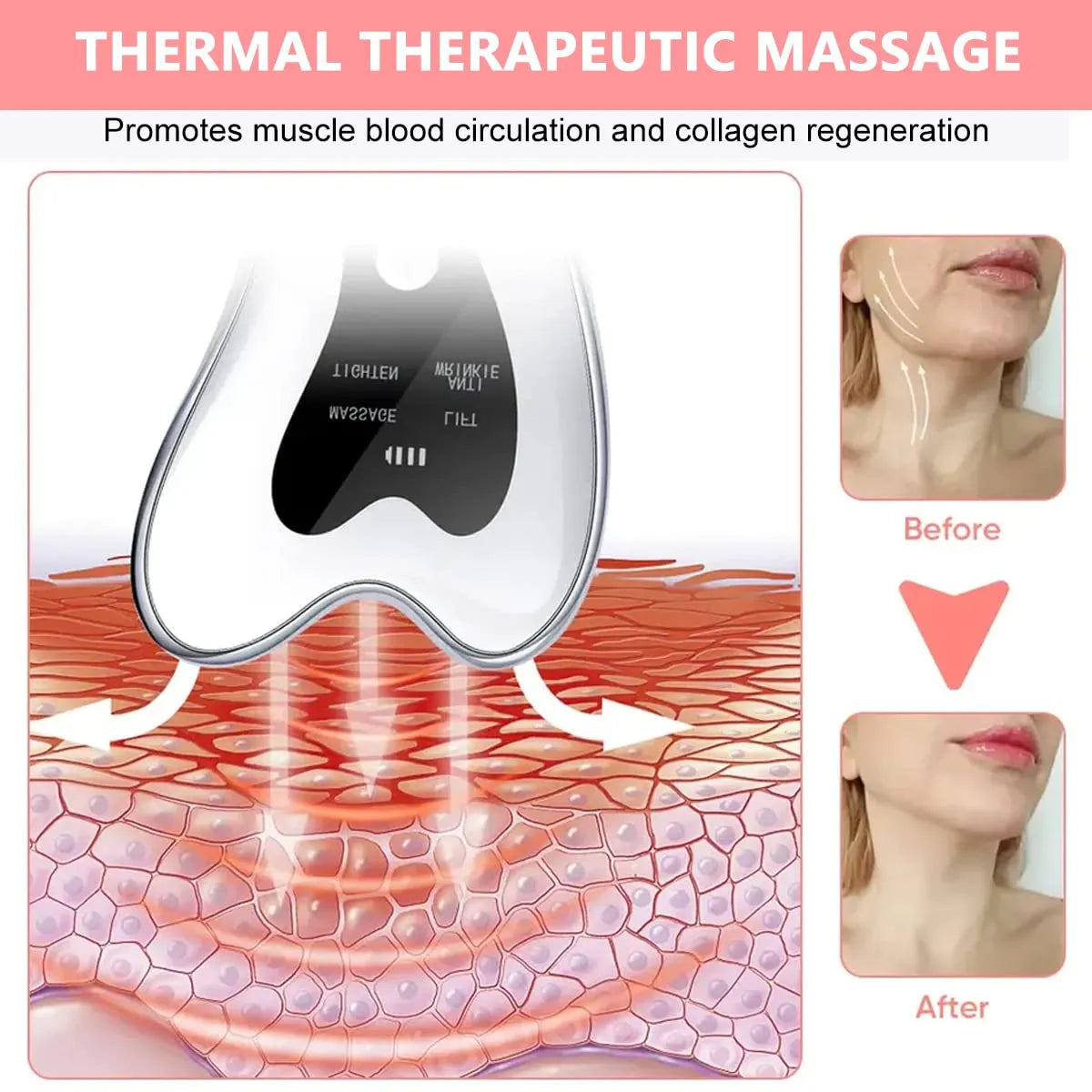 4-in-1 Electric Red & Blue Light Gua Sha Face Sculpting Massager