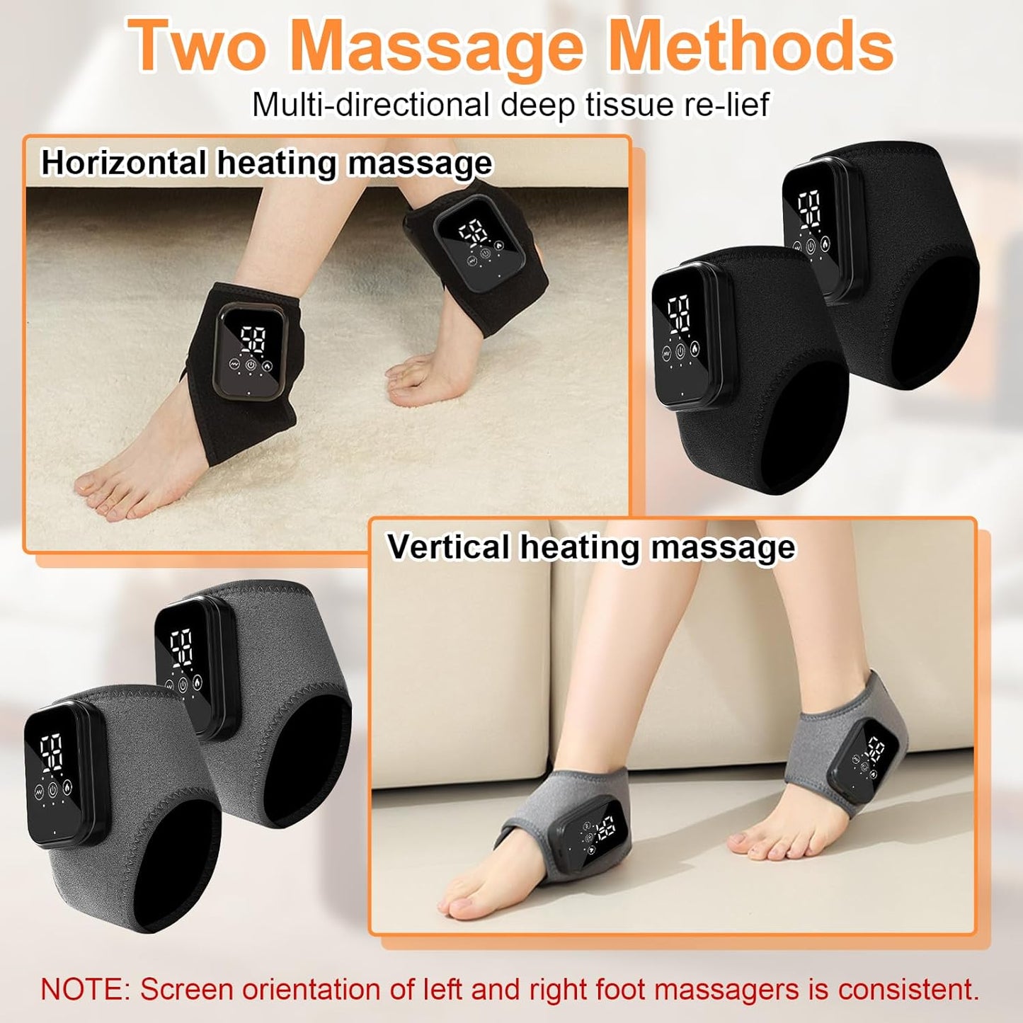 Heat-Massager Ankle Band for Instant Pain Relief