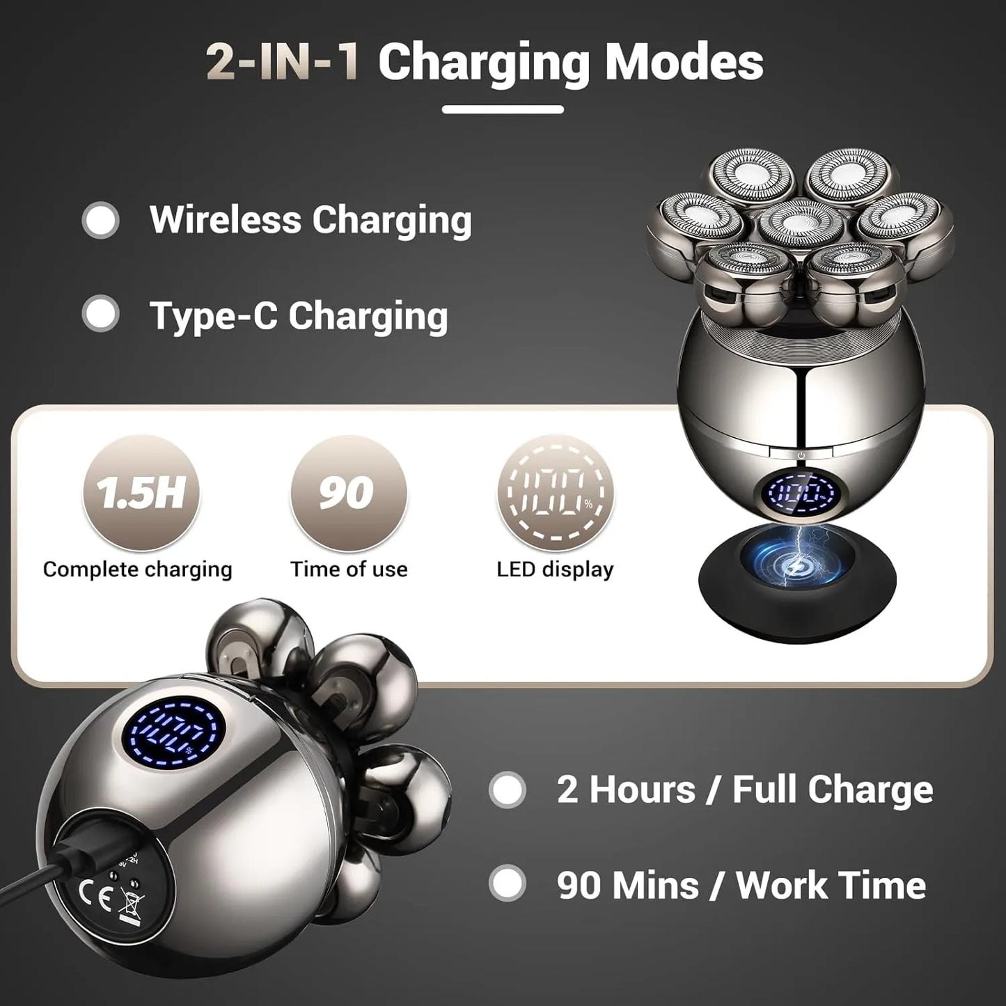Advanced 7-Head Wireless Electric Precision Grooming Shaver