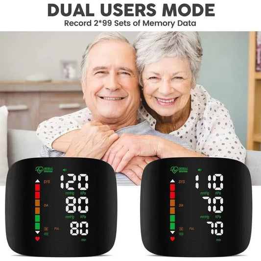 Smart Wrist Blood Pressure Monitor with Large LED Display