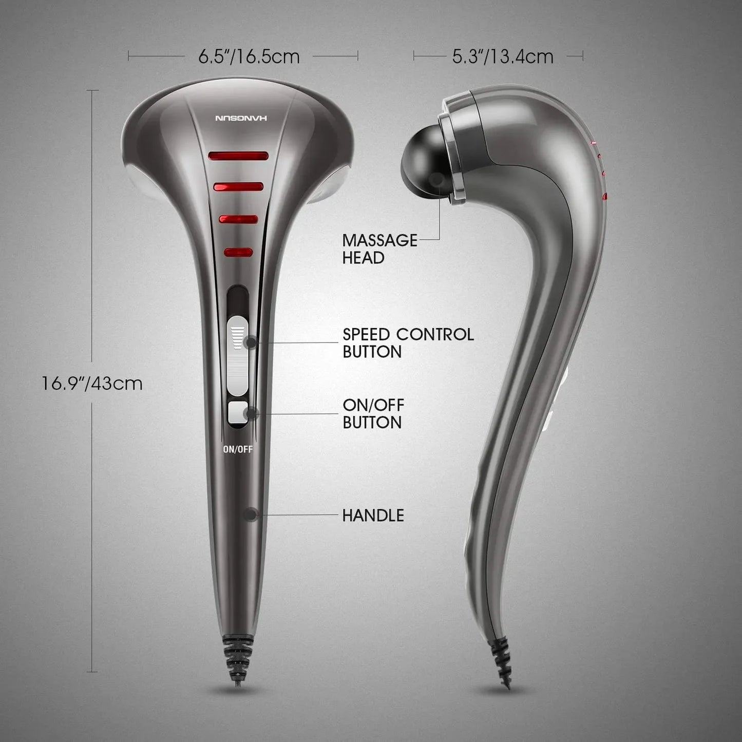 Dual Head Deep Tissue Muscle Pain Relief Massager With Red Light