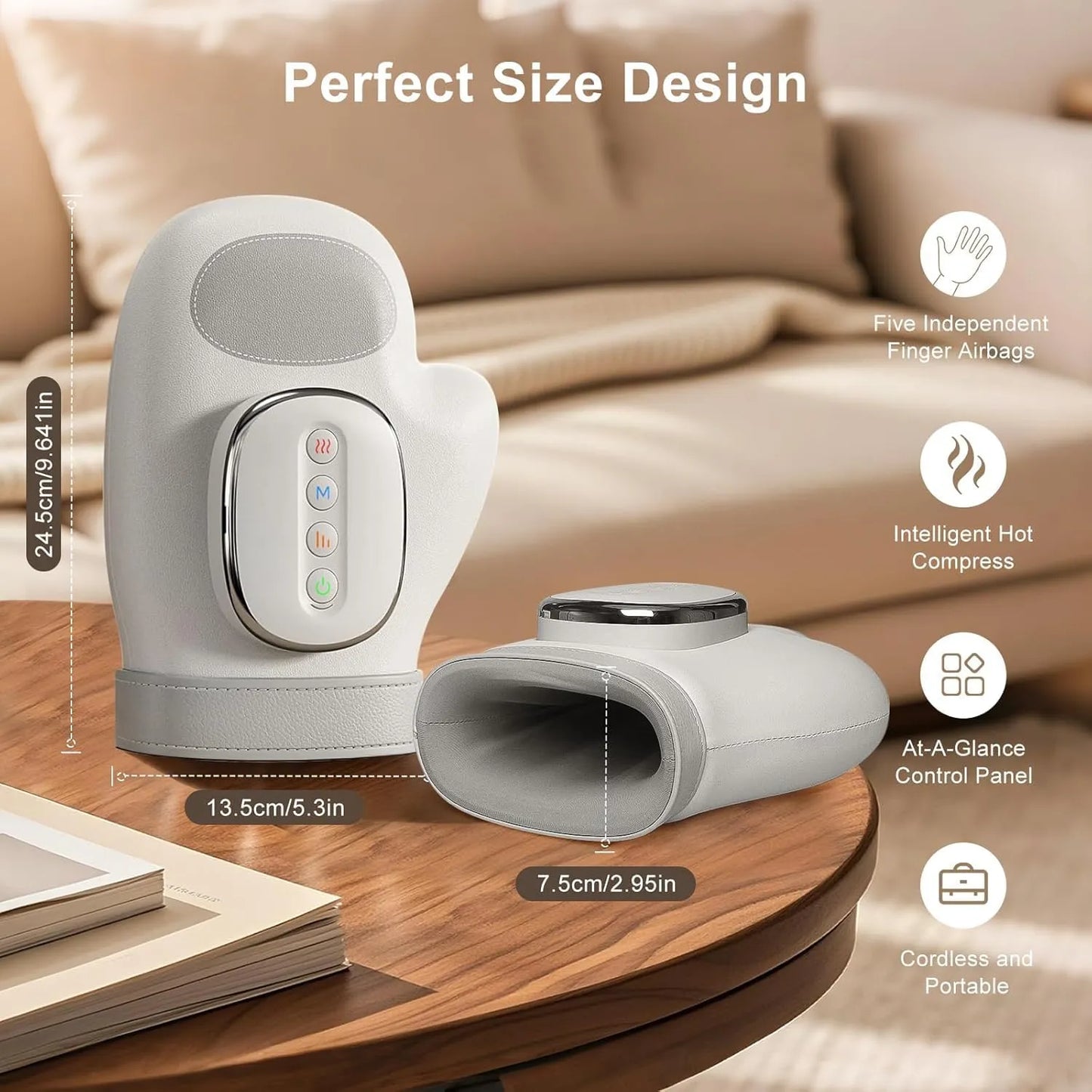 Smart Air Compression Hand Massager with Heat Therapy