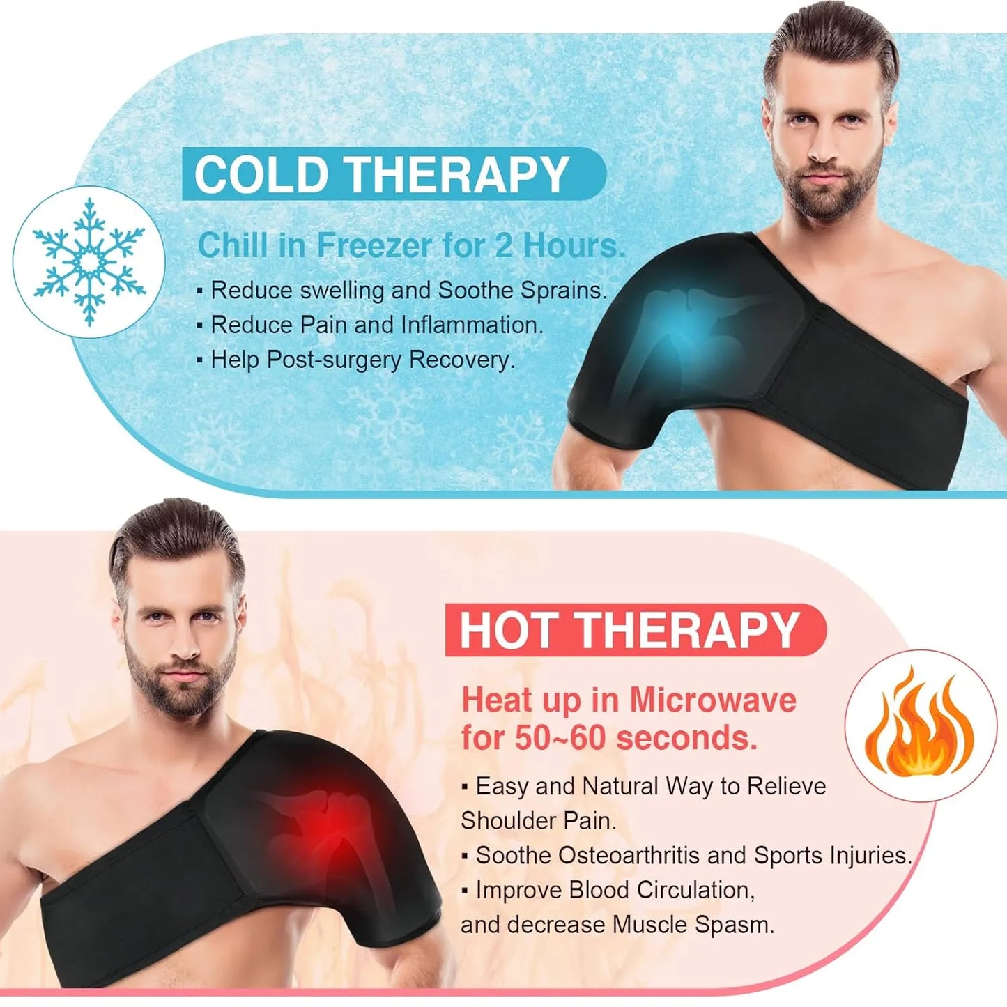 Instant Pain Relief Hot & Cold Shoulder Support Compression Wrap