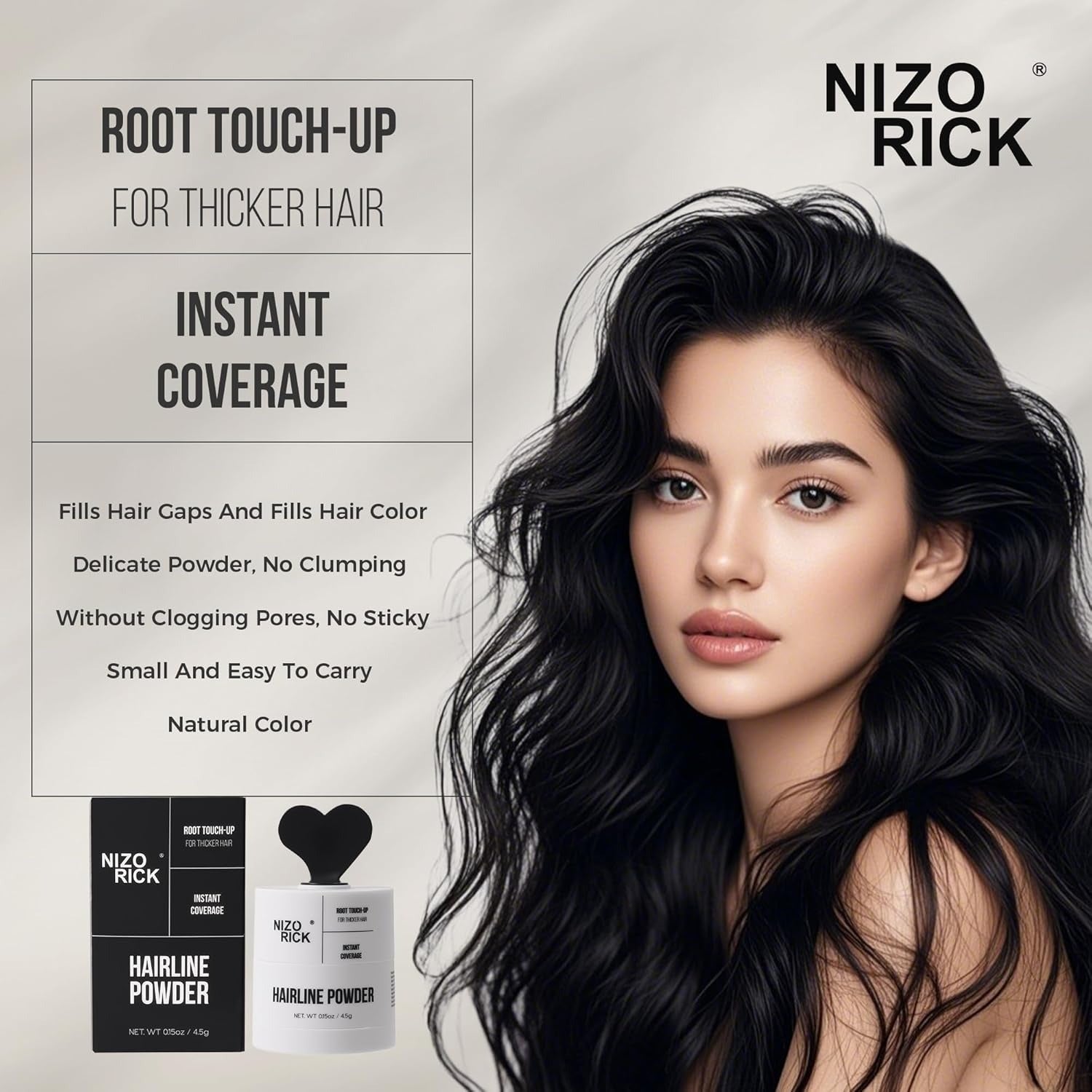 Natural Hairline Powder & Root Concealer – Instant Coverage for Thinning & Grey Roots