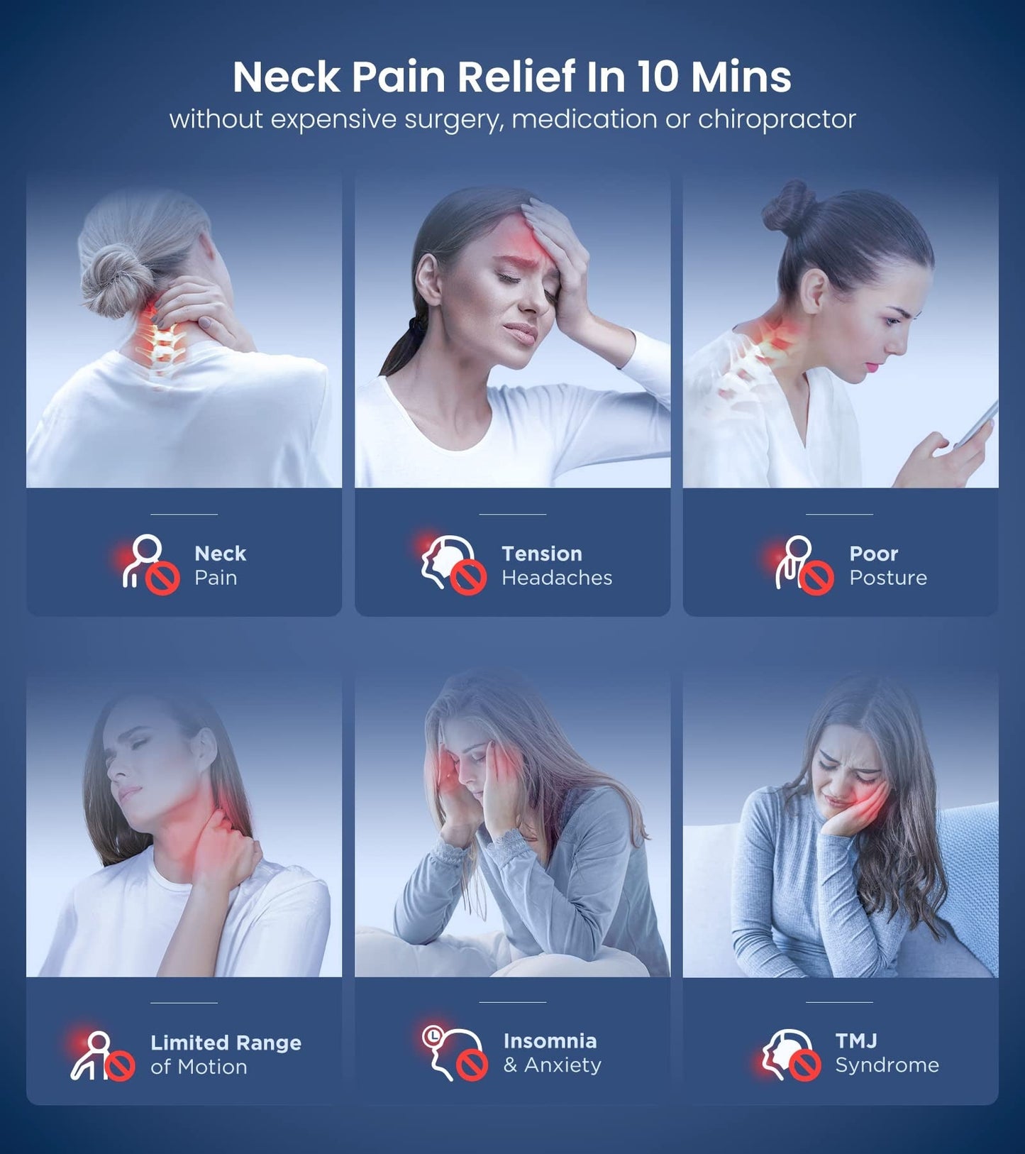 Wireless Heated Neck Stretcher & Pain Relief Pillow