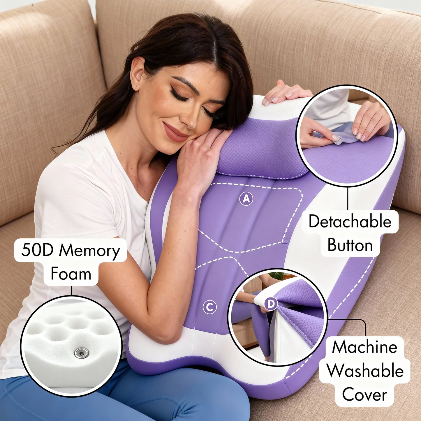 Orthopedic Multi-Level Body Pain Comfort Pillow