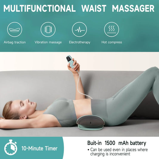 EMS Muscle Therapy Device with Heat & Vibration for Back Pain Relief